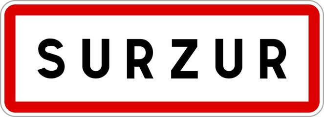 Panneau entrée ville agglomération Surzur / Town entrance sign Surzur
