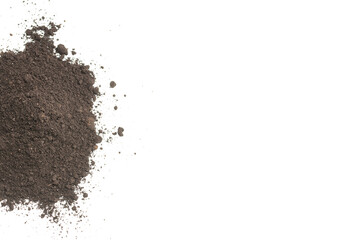 Black land for plant isolated on white background.