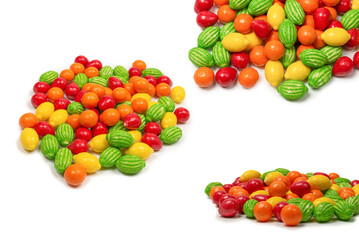 Chewing gums isolated on white background.