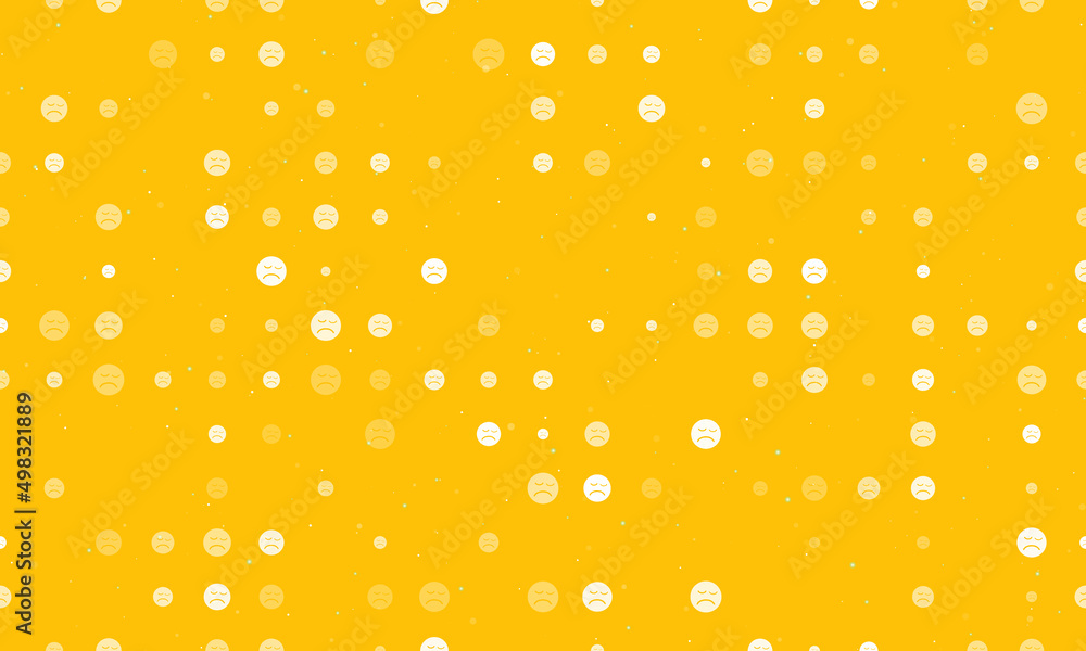 Aufkleber seamless background pattern of evenly spaced white depression symbols of different sizes and opacity