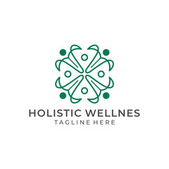 Holistic wellnes simple minimalist logo design - obrazy, fototapety, plakaty
