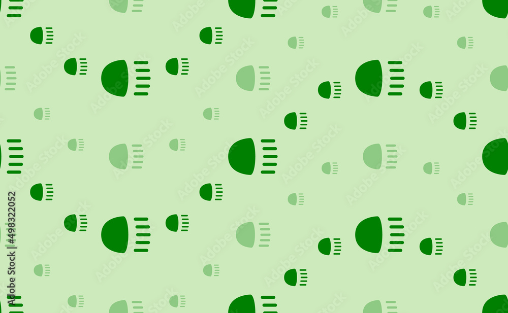 Poster seamless pattern of large and small green headlight symbols. the elements are arranged in a wavy. ve