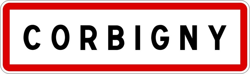 Panneau entrée ville agglomération Corbigny / Town entrance sign Corbigny