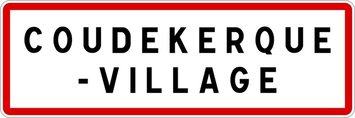 Panneau entrée ville agglomération Coudekerque-Village / Town entrance sign Coudekerque-Village