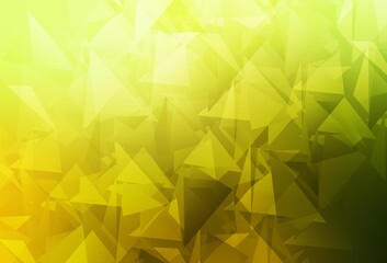 Light Green, Yellow vector gradient triangles texture.