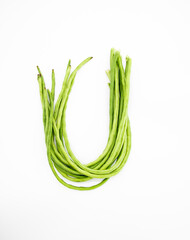 yardlong bean isolated on background.selective focus