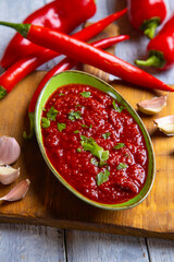 Ajvar, balkan pepper spread food