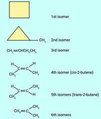 Six types of isomer structure