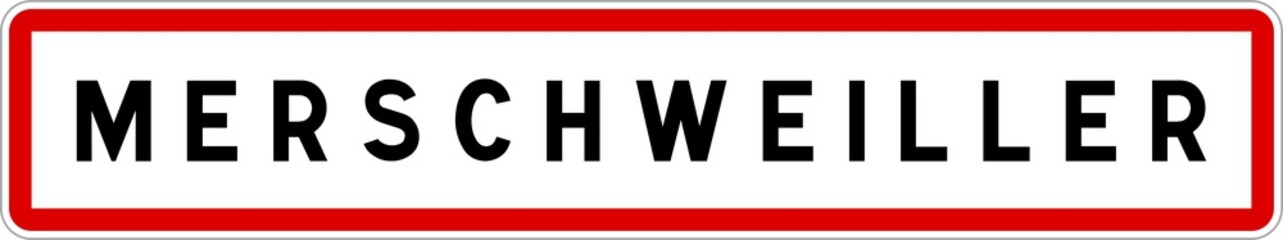 Panneau entrée ville agglomération Merschweiller / Town entrance sign Merschweiller
