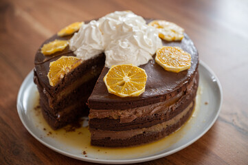 Delicious homemade vegan chocolate orange cake - Powered by Adobe