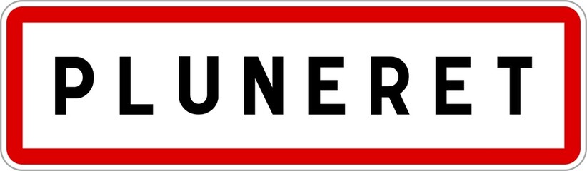 Panneau entrée ville agglomération Pluneret / Town entrance sign Pluneret