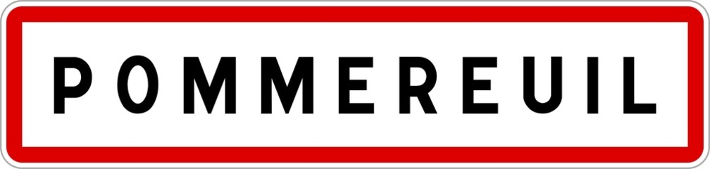 Panneau entrée ville agglomération Pommereuil / Town entrance sign Pommereuil