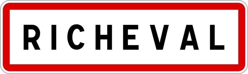Panneau entrée ville agglomération Richeval / Town entrance sign Richeval