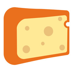 Cheese Flat Icon Isolated On White Background