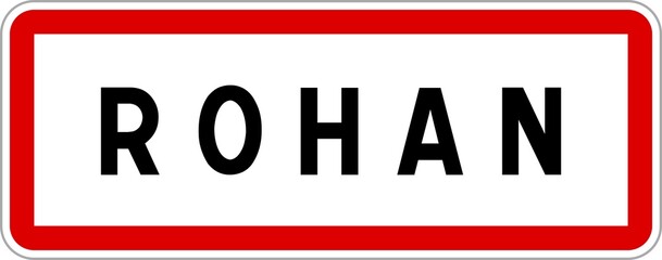 Panneau entrée ville agglomération Rohan / Town entrance sign Rohan