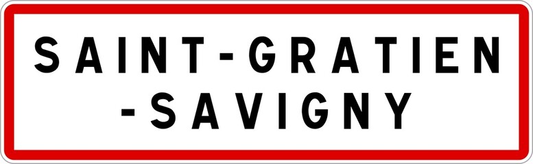 Panneau entrée ville agglomération Saint-Gratien-Savigny / Town entrance sign Saint-Gratien-Savigny