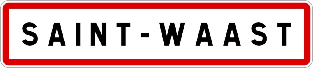 Panneau entrée ville agglomération Saint-Waast / Town entrance sign Saint-Waast