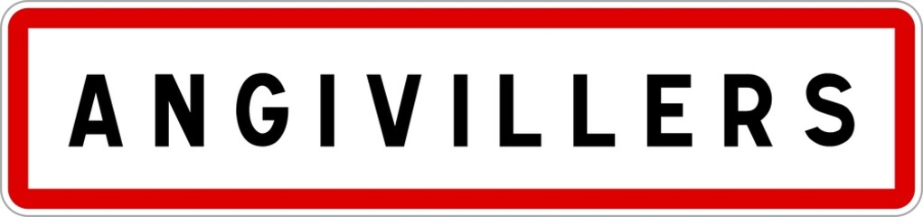 Panneau entrée ville agglomération Angivillers / Town entrance sign Angivillers