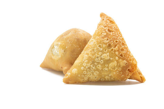 spicy Samosa and singara isolated on white background.