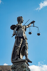 Fototapeta premium statue of Lady Justice at the Roemer in Frankfurt