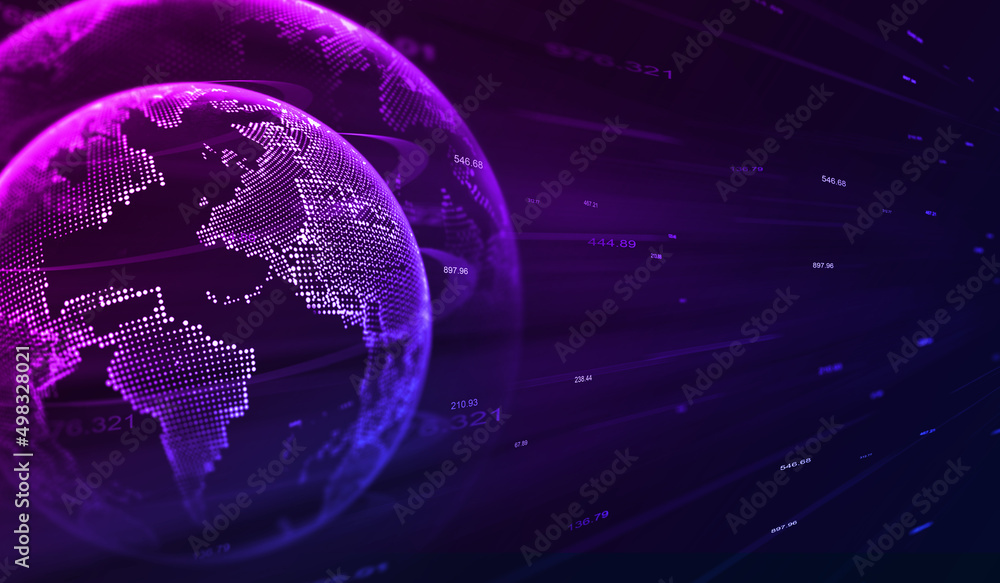 Poster metaverse technology. digital transformation and innovation technology.digital data flow concept.nex