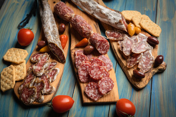 Charcutierie board with various cold cuts