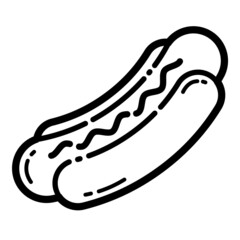 Hotdog Flat Icon Isolated On White Background
