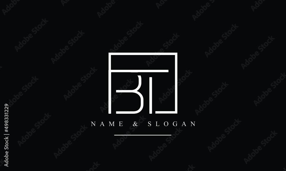 Canvas Prints tb, bt, t, b abstract letters logo monogram