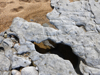 Rocher sur la grande plage, Biarritz, Pyrénées-Atlantiques, France 