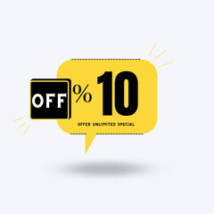 10%Unlimited special offer (with yellow balloon and shadow with discount)