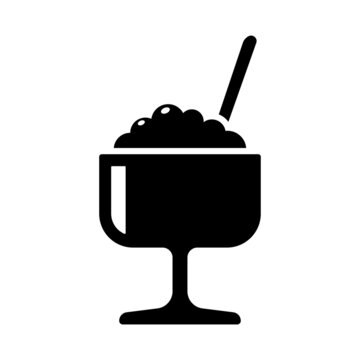 recommend clip art: Ice cream icon. Black silhouette. Front side view. Vector simple flat graphic illustration. Isolated object on a white background. Isolate.