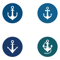 Logo and anchor symbol design vector illustration template.