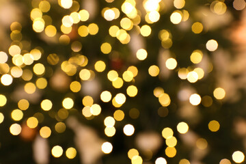 Abstract background with blurred Christmas lights, bokeh effect