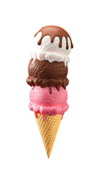 3D triple scoop ice cream