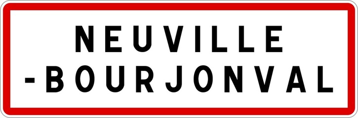 Panneau entrée ville agglomération Neuville-Bourjonval / Town entrance sign Neuville-Bourjonval