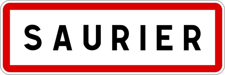 Panneau entrée ville agglomération Saurier / Town entrance sign Saurier
