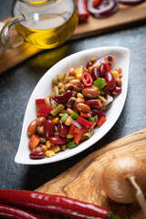 Mixed bean salad, healthy vegetarian meal