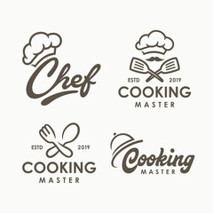 Chef, Cooking Logo Template. Vector Illustration