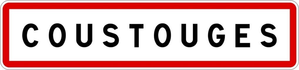 Panneau entrée ville agglomération Coustouges / Town entrance sign Coustouges