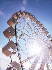 ferris wheel on a blue sky