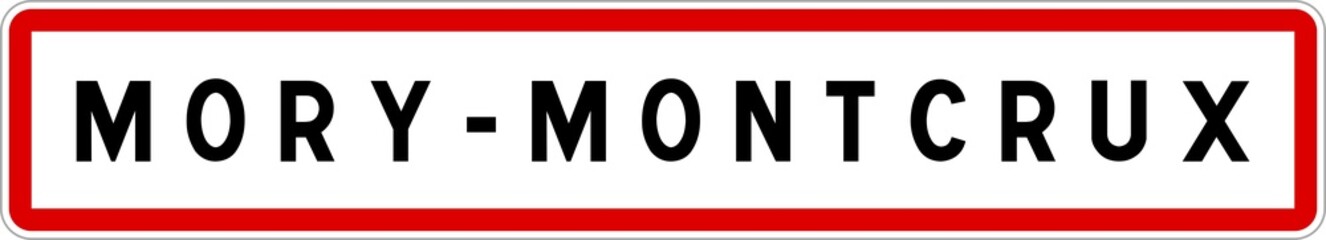 Panneau entrée ville agglomération Mory-Montcrux / Town entrance sign Mory-Montcrux