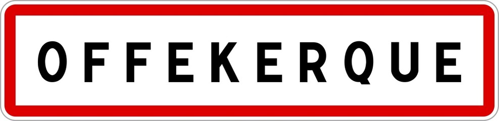 Panneau entrée ville agglomération Offekerque / Town entrance sign Offekerque