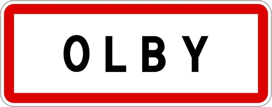 Panneau entr&eacute;e ville agglom&eacute;ration Olby / Town entrance sign Olby