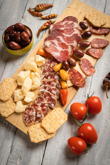 Charcutierie board with various cold cuts