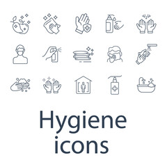 Hygiene icons set . Hygiene pack symbol vector elements for infographic web