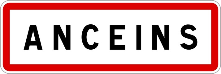 Panneau entrée ville agglomération Anceins / Town entrance sign Anceins