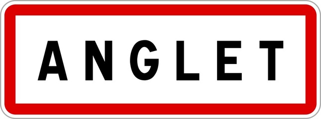 Panneau entrée ville agglomération Anglet / Town entrance sign Anglet