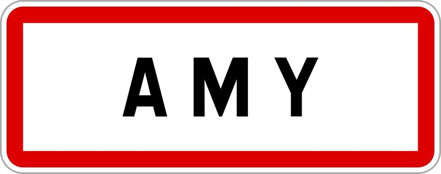 Panneau entr&eacute;e ville agglom&eacute;ration Amy / Town entrance sign Amy