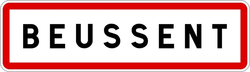 Panneau entrée ville agglomération Beussent / Town entrance sign Beussent