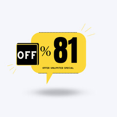 81%Unlimited special offer (with yellow balloon and shadow with discount)